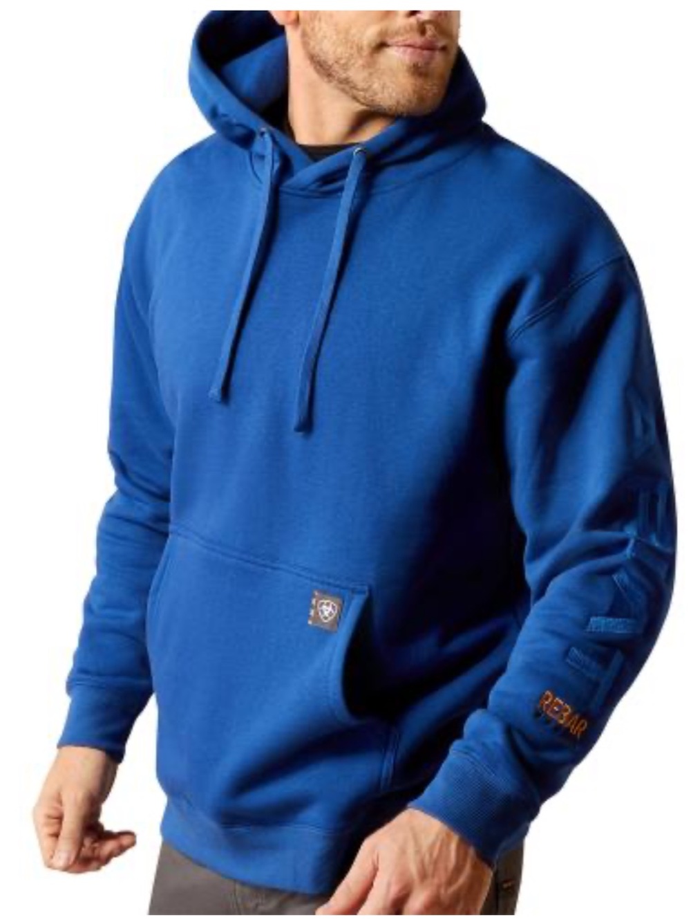 Ariat Rebar Graphic Hoodie in Glacier/Imperial Blue Men’s Size XL